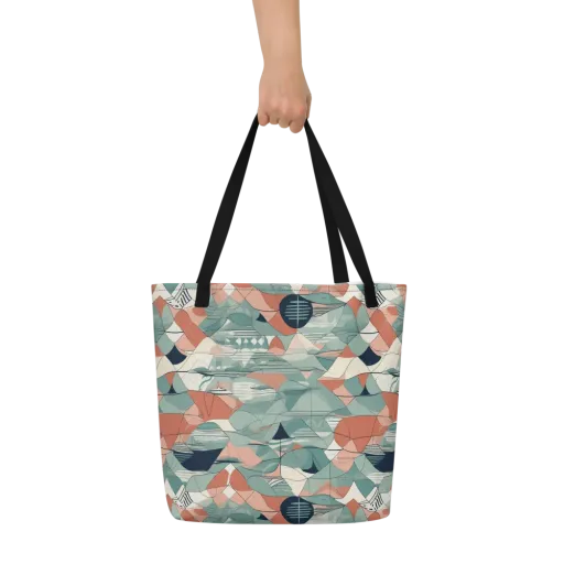 Sage Frequency on a Large Tote Bag W/ Pocket