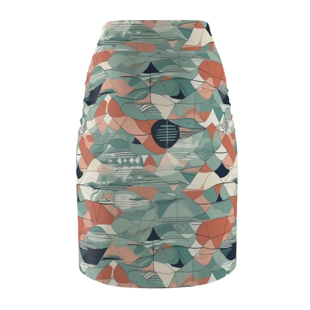 Sage Frequency on Pencil Skirt — Back