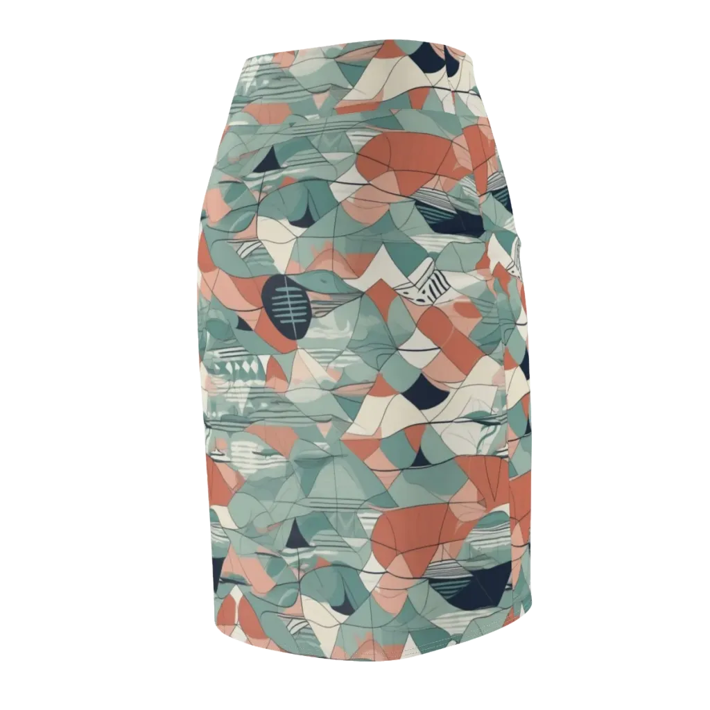 Sage Frequency on Pencil Skirt — Back Side