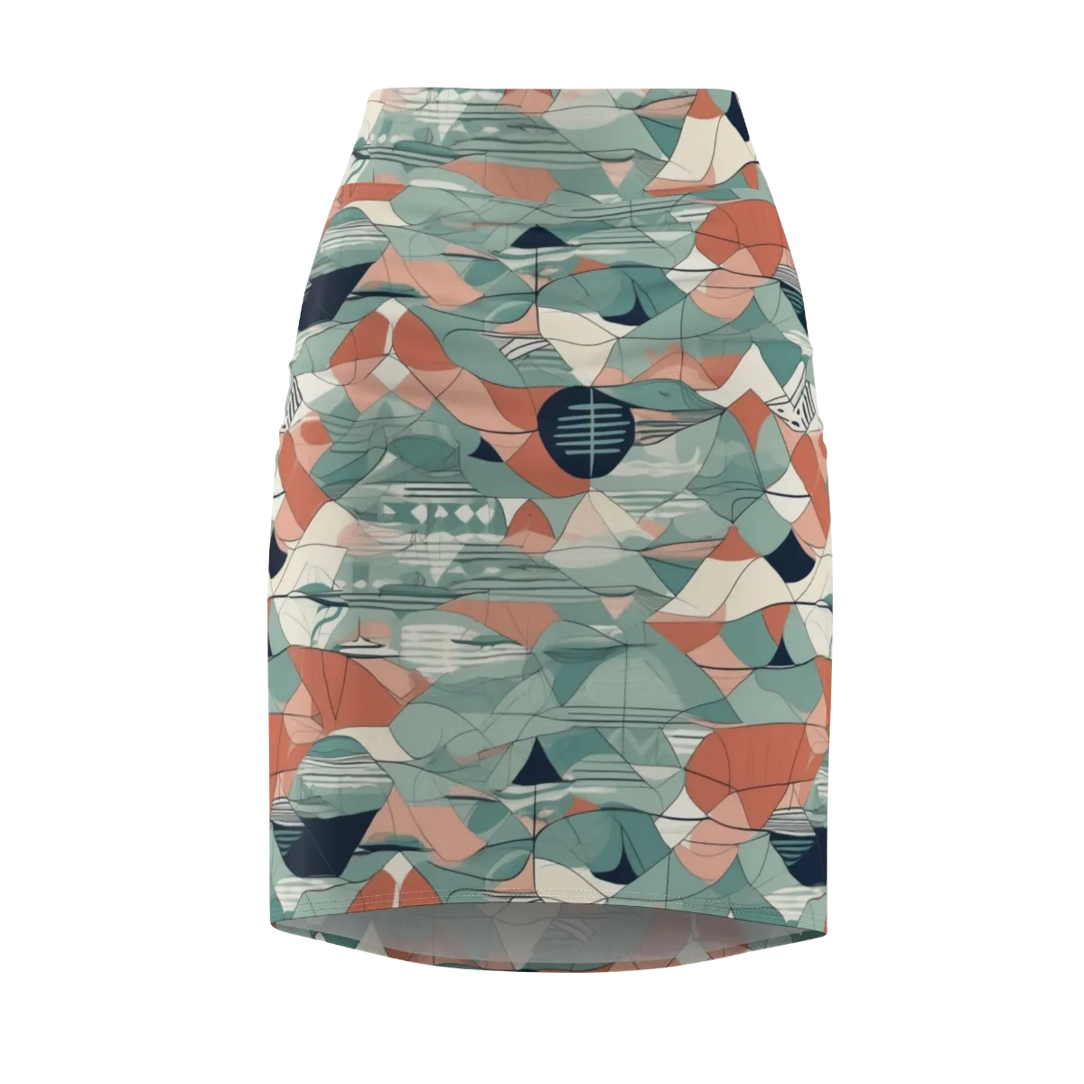 Sage Frequency on Pencil Skirt — Front