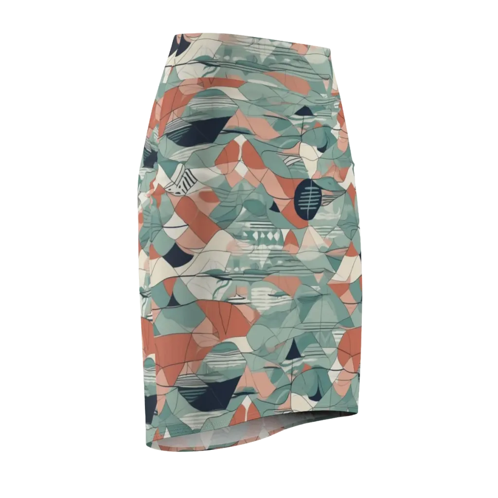 Sage Frequency on Pencil Skirt — Front Side