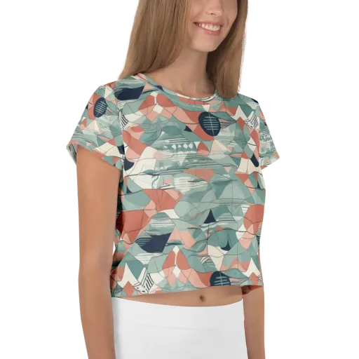 Sage Frequency on a Crop Tee