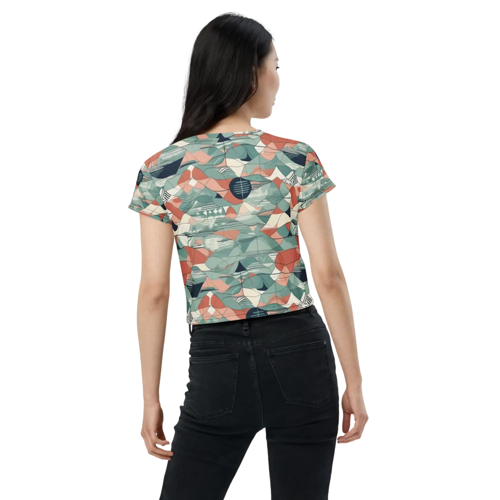 Sage Frequency on Crop Tee — Back