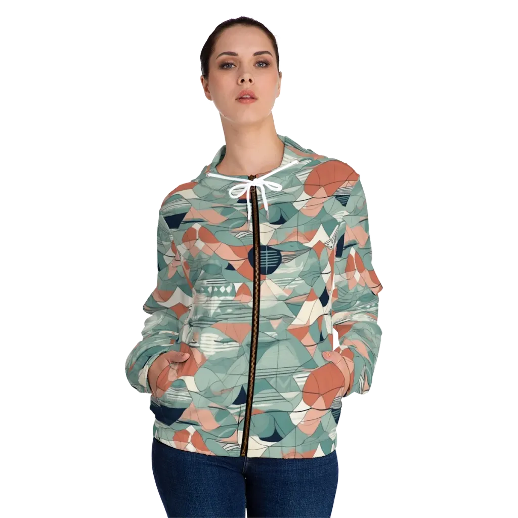 Sage Frequency on Women's Full-Zip Hoodie — Front On Person