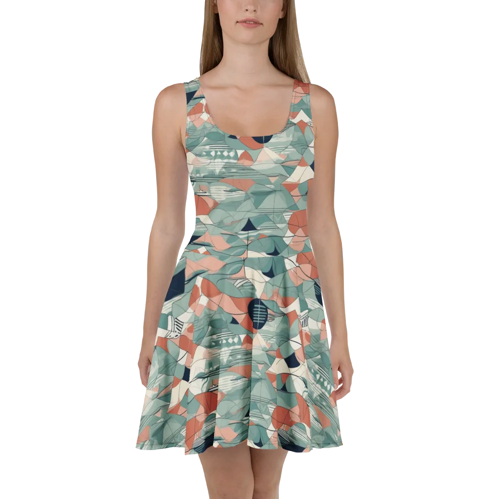 Sage Frequency on Skater Dress — Front