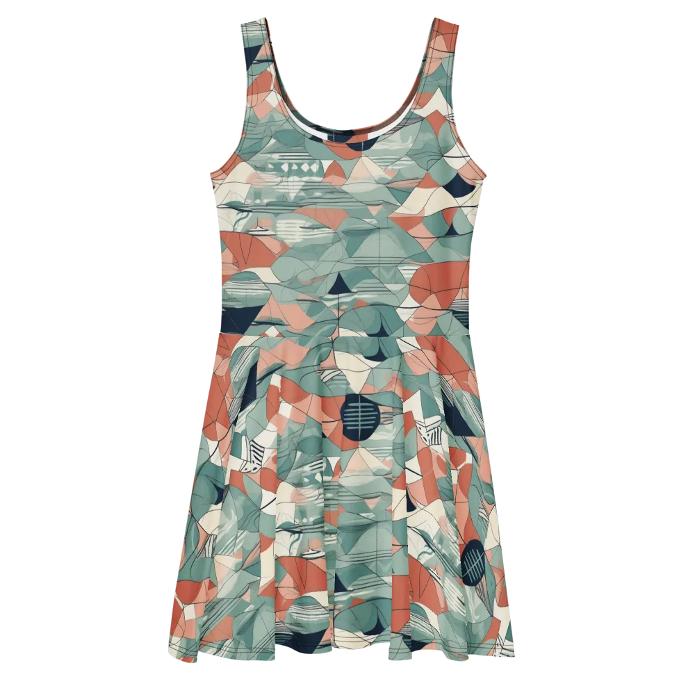 Sage Frequency on Skater Dress — Front