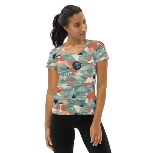Sage Frequency on a Women's Athletic T-Shirt