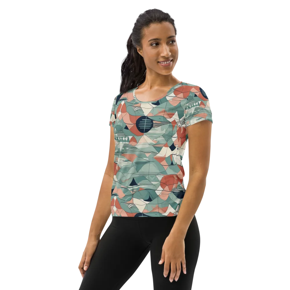 Sage Frequency on Women's Athletic T-Shirt — Left