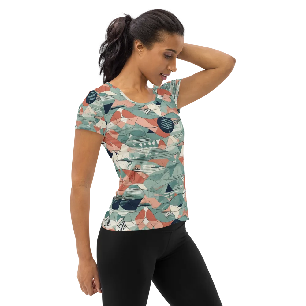 Sage Frequency on Women's Athletic T-Shirt — Right