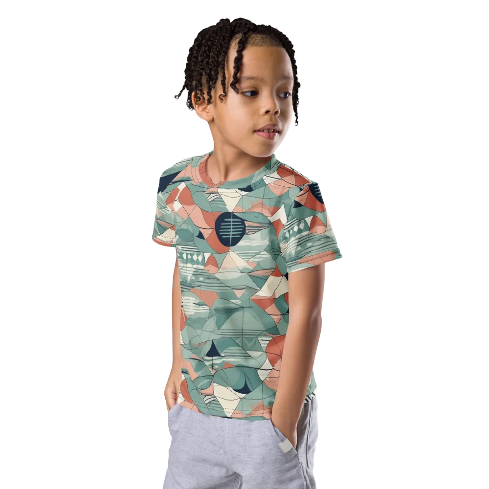 Sage Frequency on Kids Crew Neck T-Shirt — Left Front