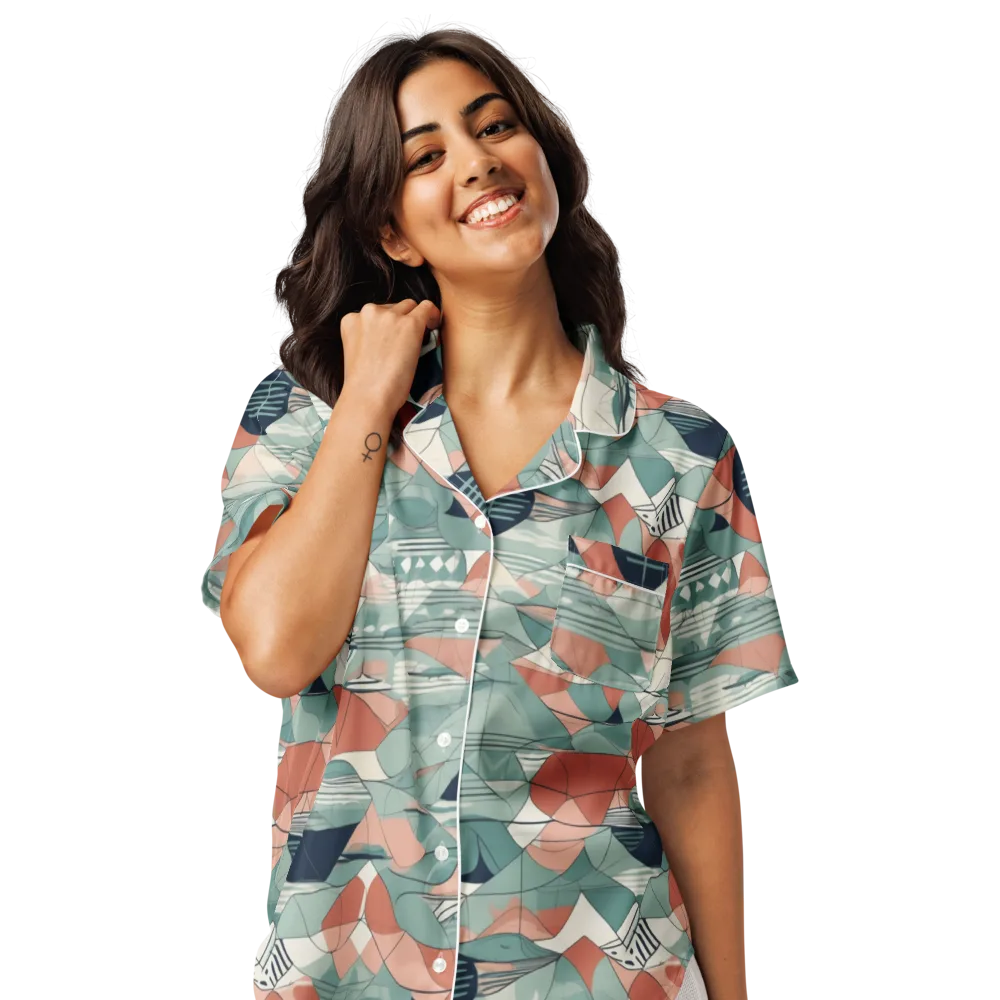 Sage Frequency on Women's Short Sleeve Pajama Top — Front
