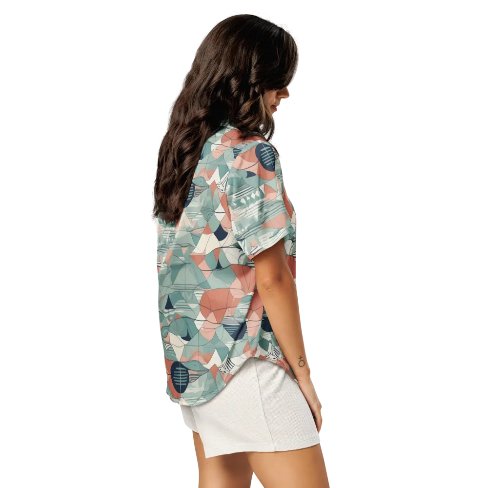 Sage Frequency on Women's Short Sleeve Pajama Top — Right Back