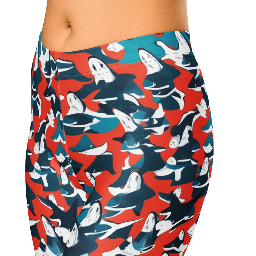 Riptide Arcade on Capri Leggings — Zoomed-in
