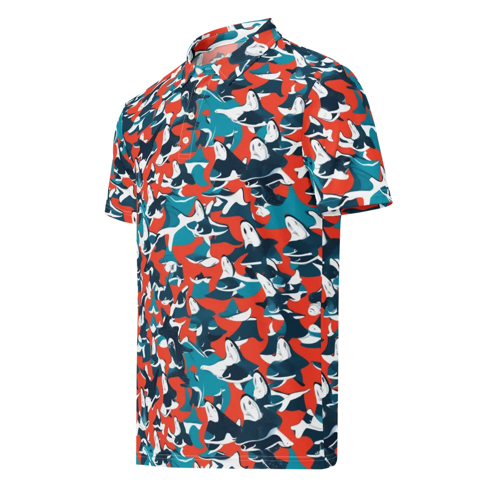 Riptide Arcade on Men's Slim Fit Polo Shirt — Left Front