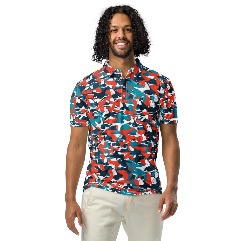 Riptide Arcade on Men's Slim Fit Polo Shirt — Front