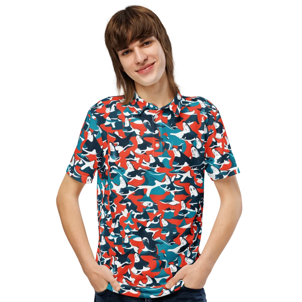 Riptide Arcade on Men's Slim Fit Polo Shirt — Front