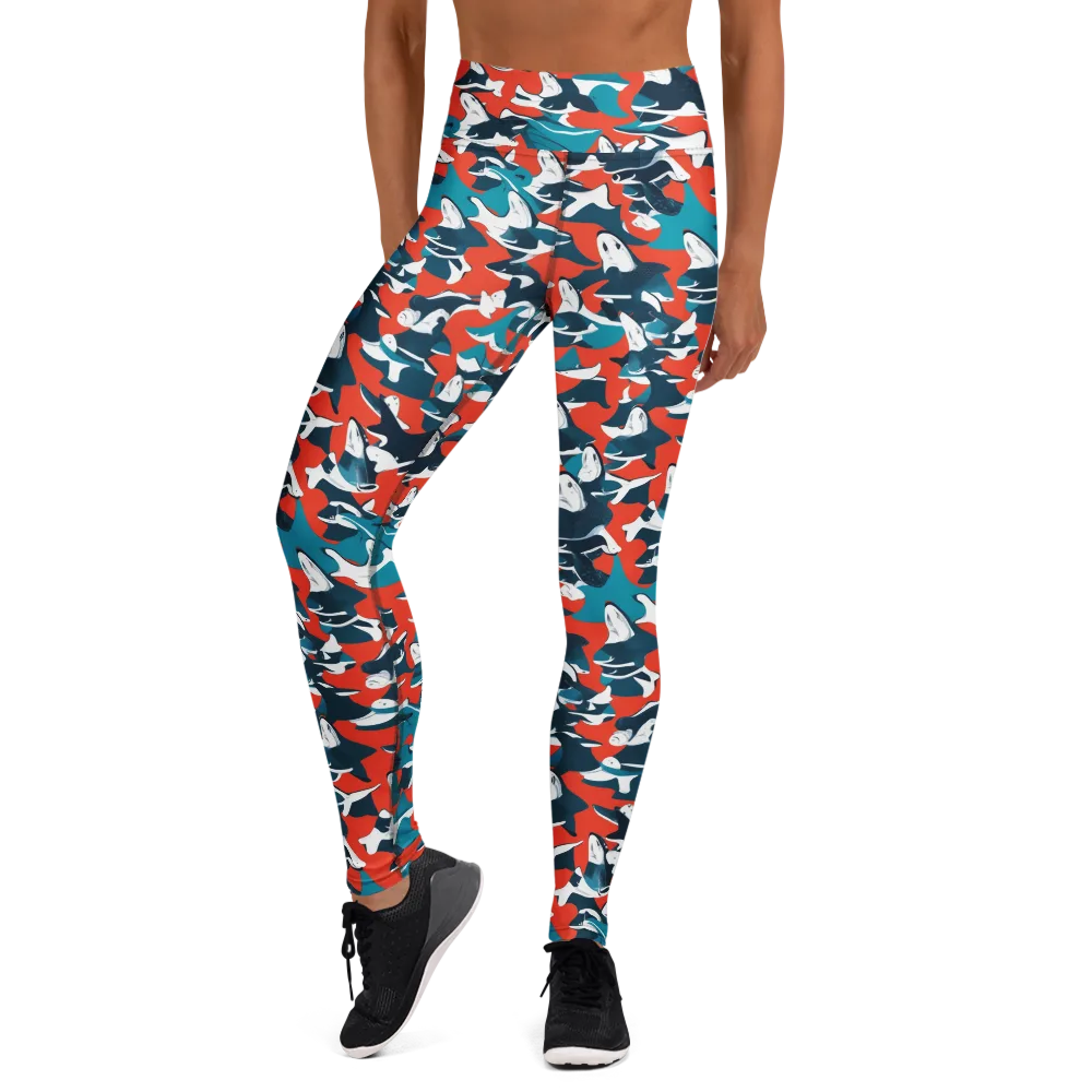 Riptide Arcade on Yoga Leggings — Front