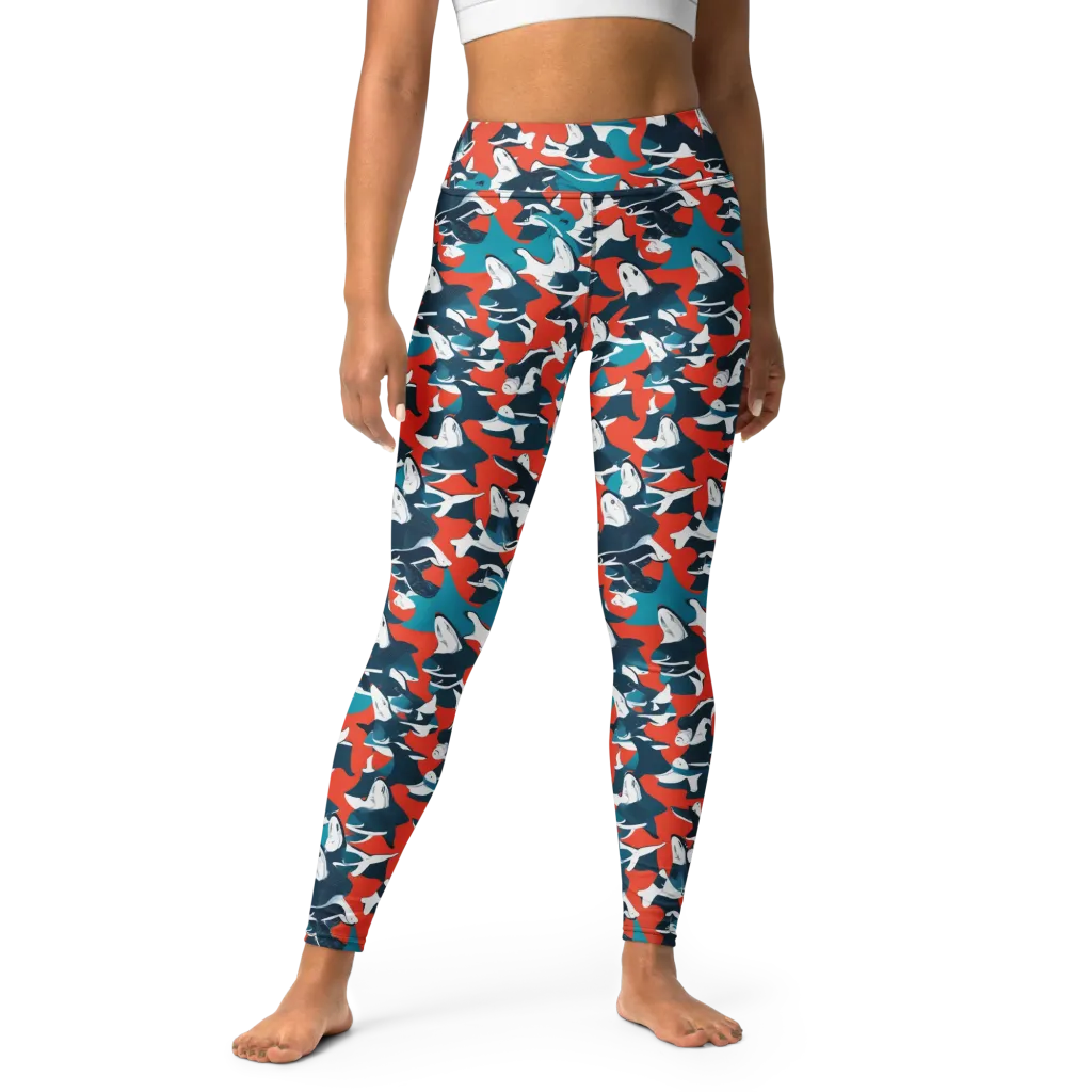 Riptide Arcade on Yoga Leggings — Front