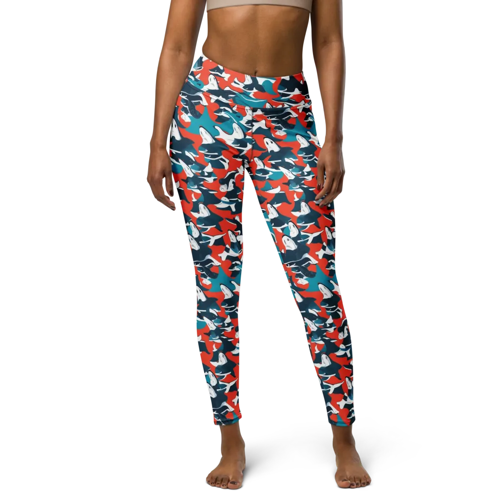 Riptide Arcade on Yoga Leggings — Front