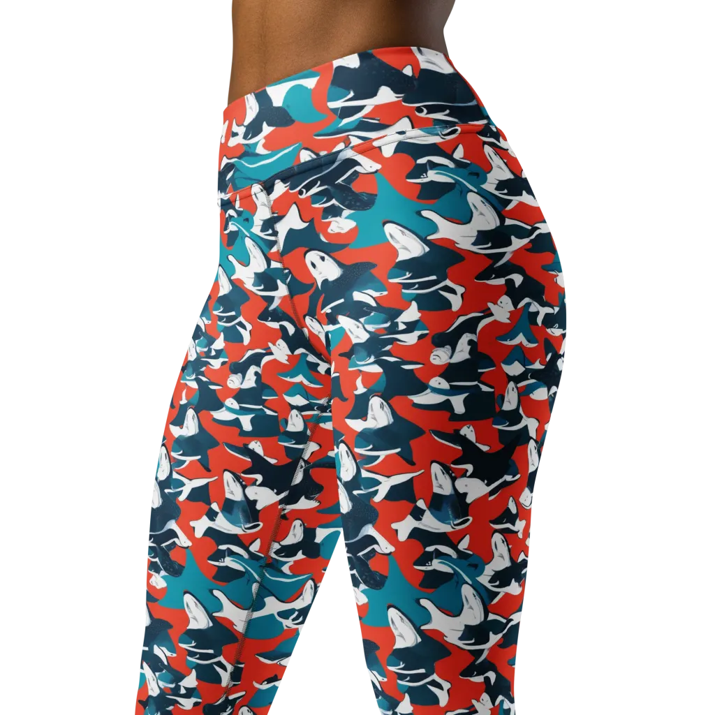 Riptide Arcade on Yoga Leggings — Left Front