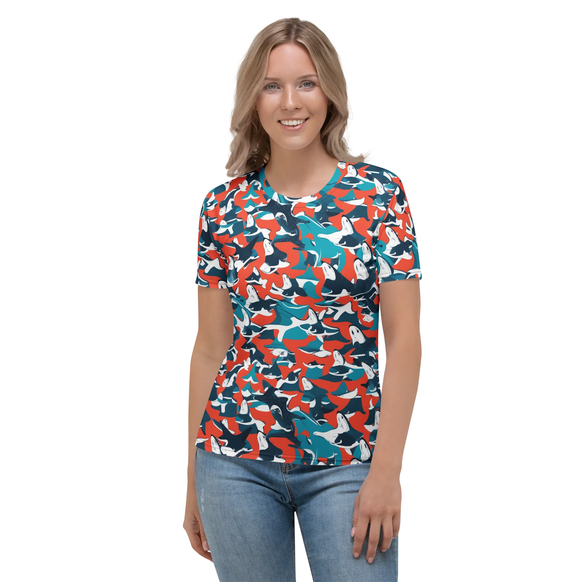 Riptide Arcade on Women's Crew Neck T-Shirt — Front