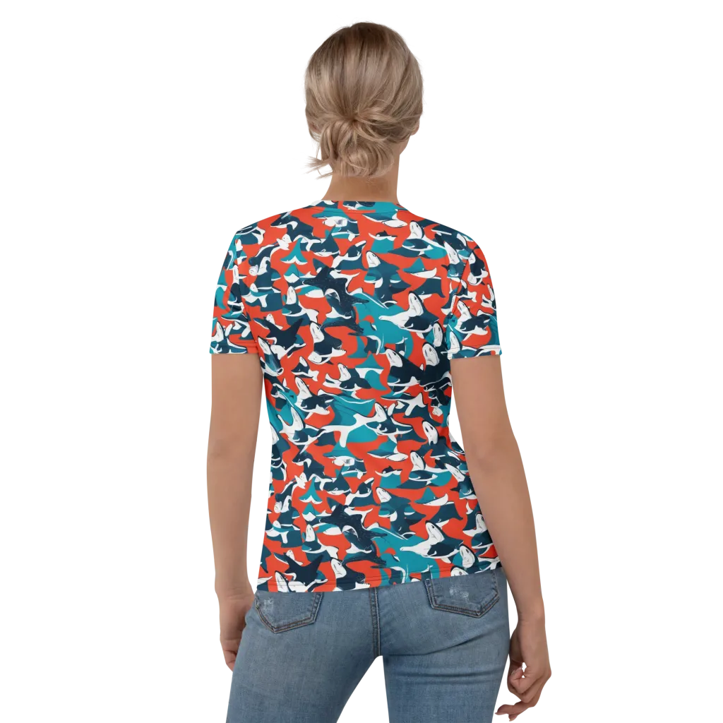 Riptide Arcade on Women's Crew Neck T-Shirt — Back