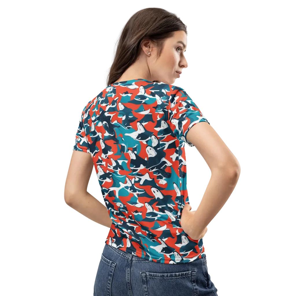 Riptide Arcade on Women's Crew Neck T-Shirt — Back