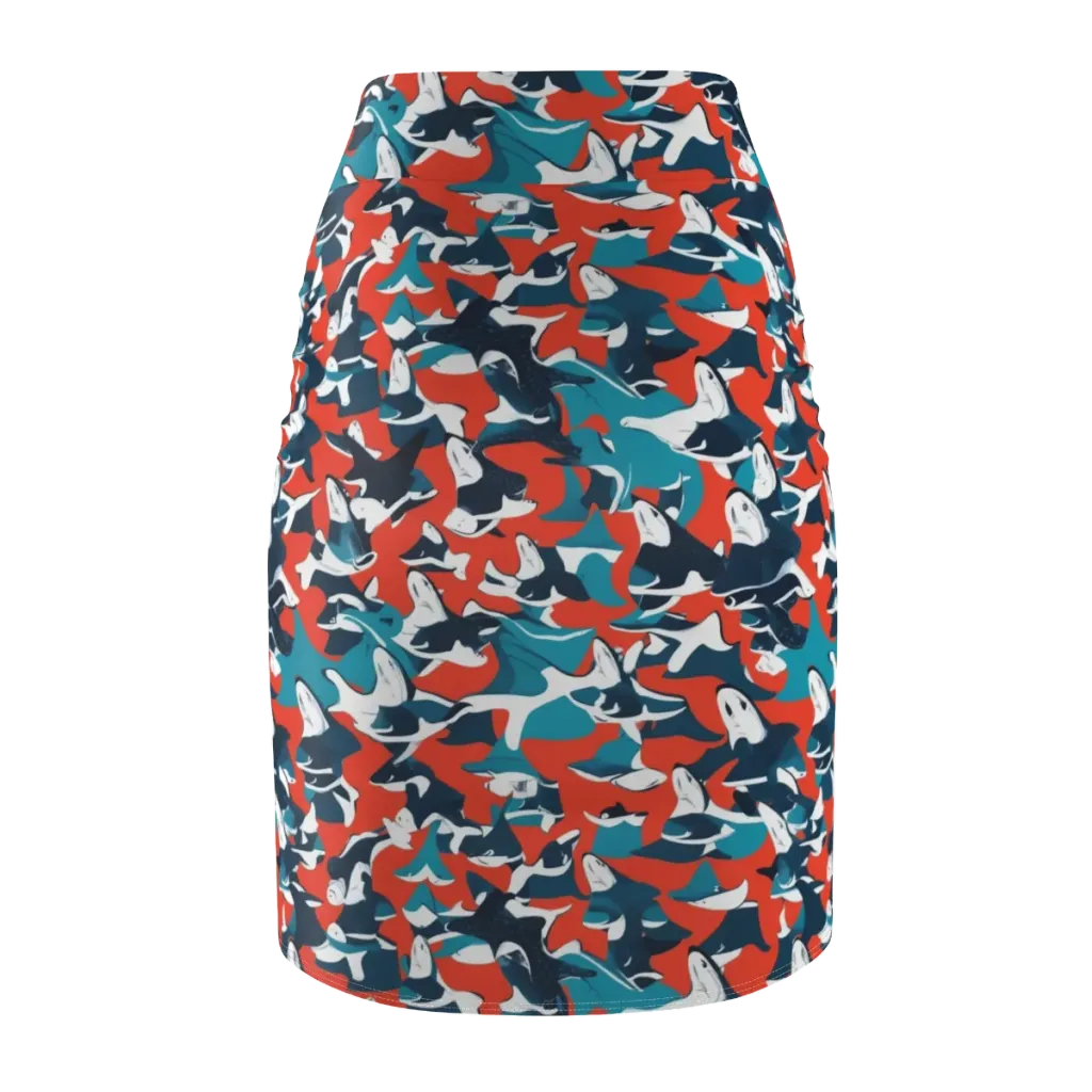 Riptide Arcade on Pencil Skirt — Back