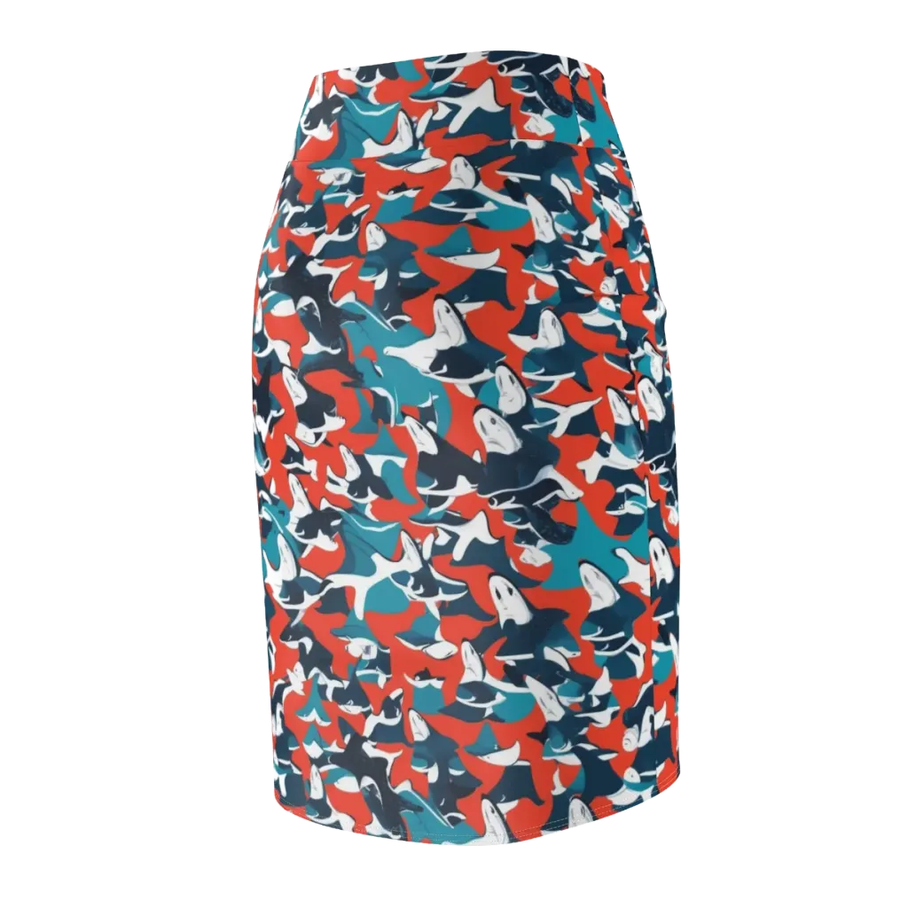 Riptide Arcade on Pencil Skirt — Back Side