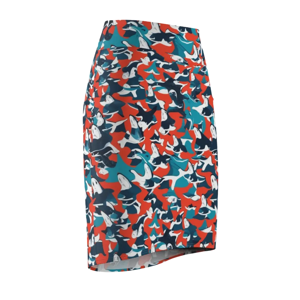 Riptide Arcade on Pencil Skirt — Front Side