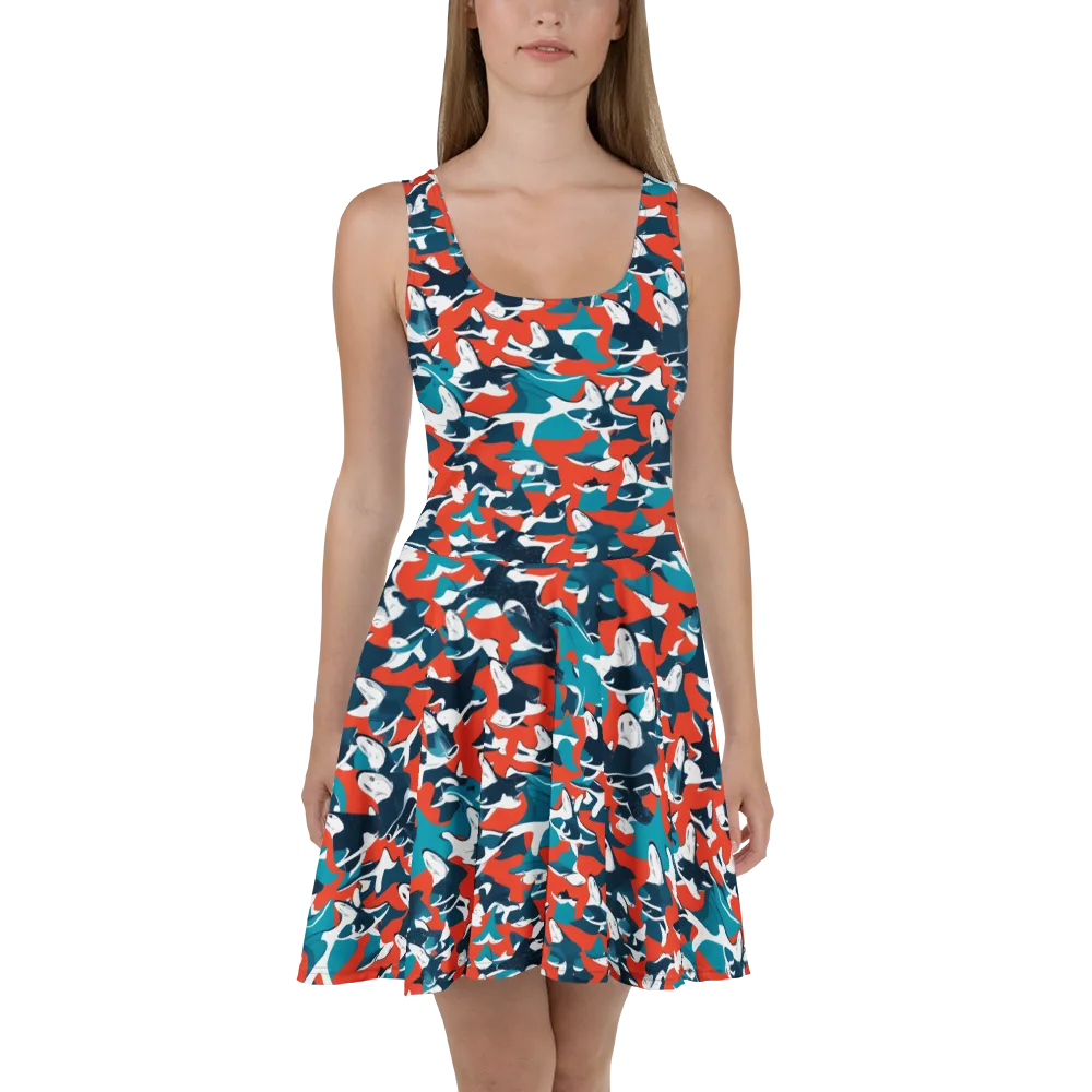 Riptide Arcade on Skater Dress — Front