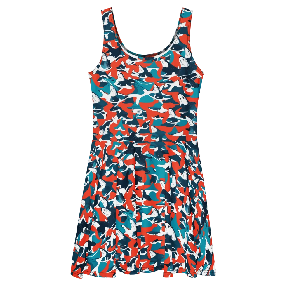 Riptide Arcade on Skater Dress — Front