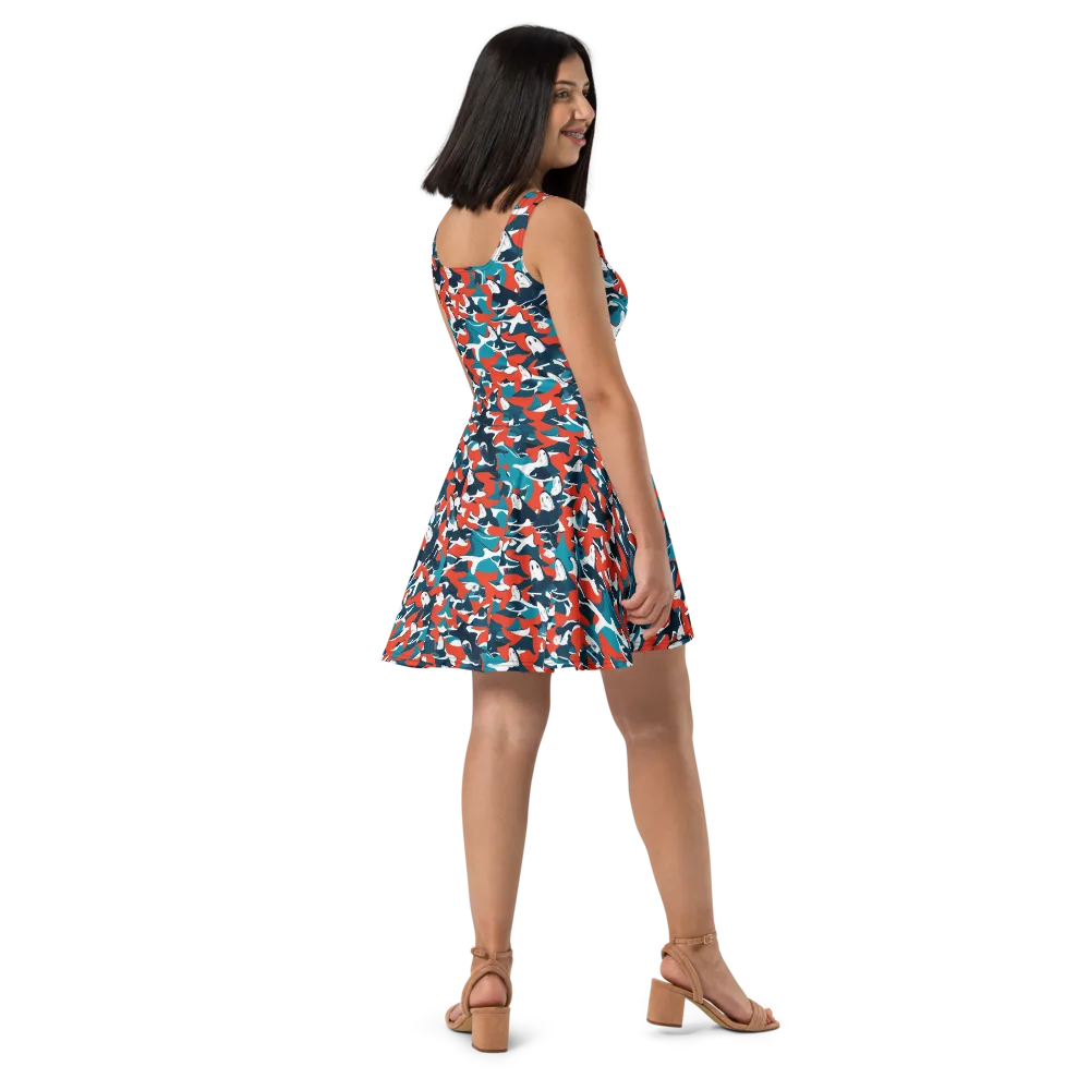 Riptide Arcade on Skater Dress — Right
