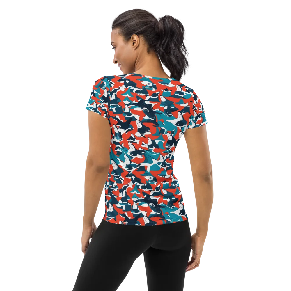 Riptide Arcade on Women's Athletic T-Shirt — Back