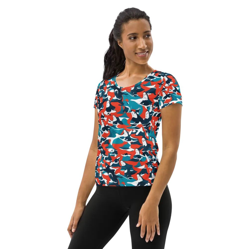 Riptide Arcade on Women's Athletic T-Shirt — Left
