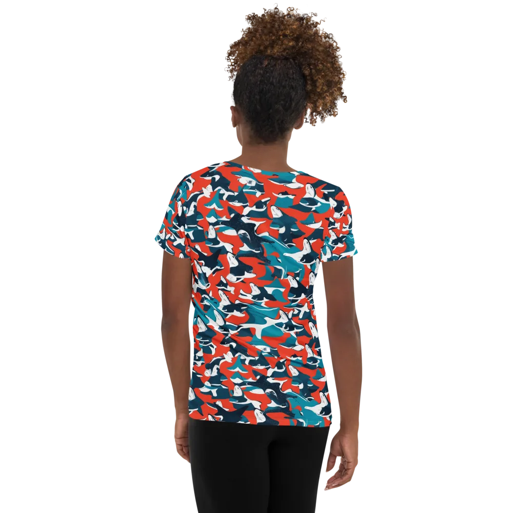 Riptide Arcade on Women's Athletic T-Shirt — Back