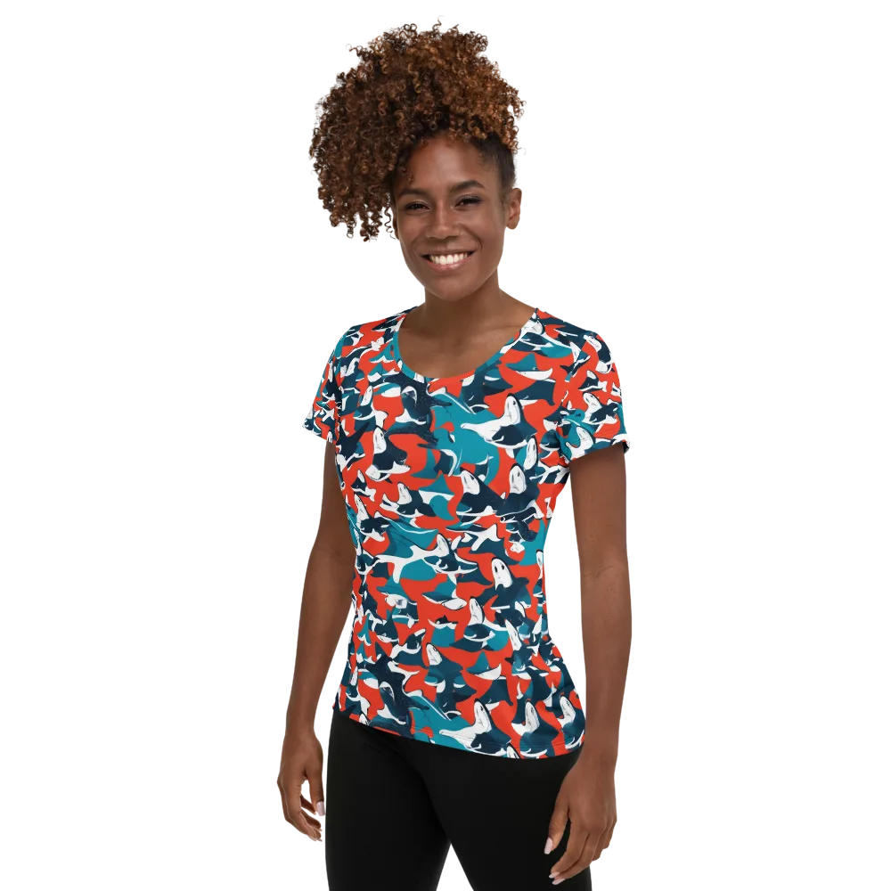 Riptide Arcade on Women's Athletic T-Shirt — Left