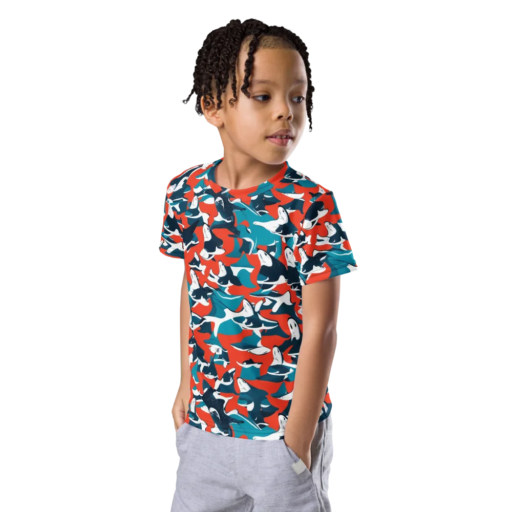 Riptide Arcade on Kids Crew Neck T-Shirt — Left Front
