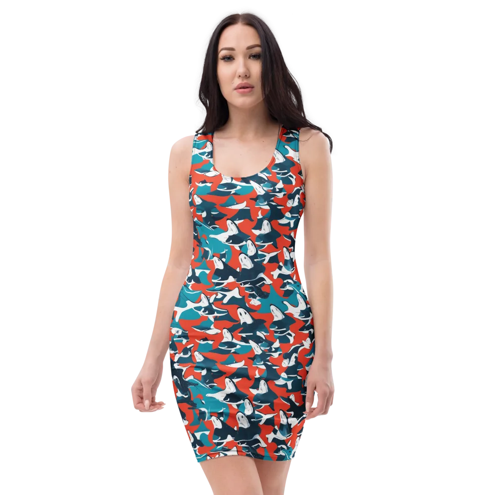 Riptide Arcade on Bodycon Dress — Front