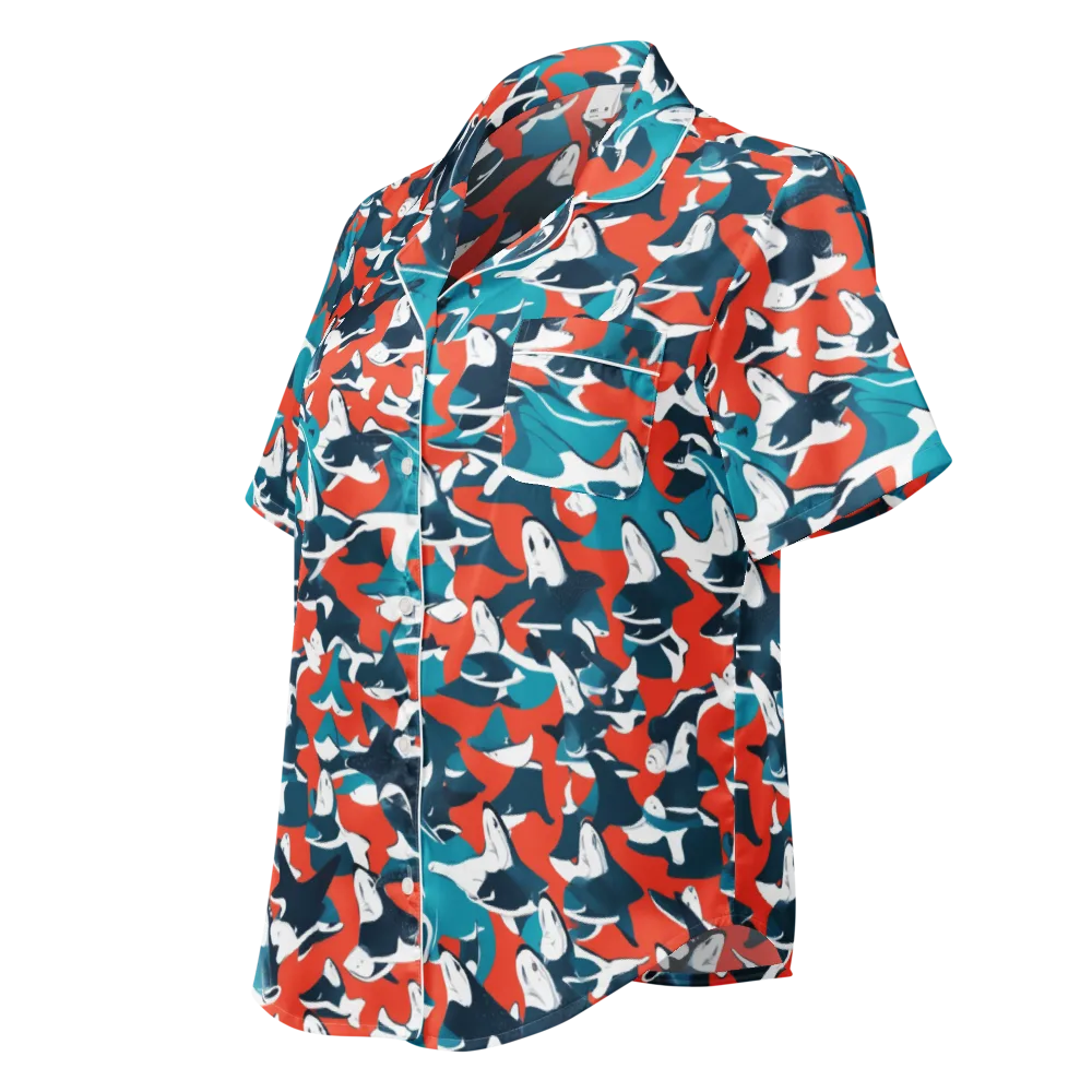 Riptide Arcade on Women's Short Sleeve Pajama Top — Left Front