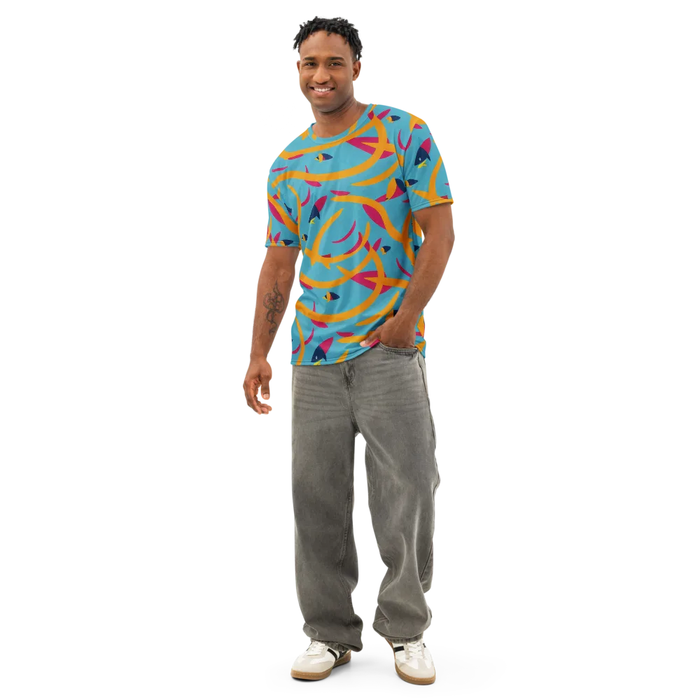 Sunlit Shoal on Men's Cotton Crew Neck T-Shirt — Front