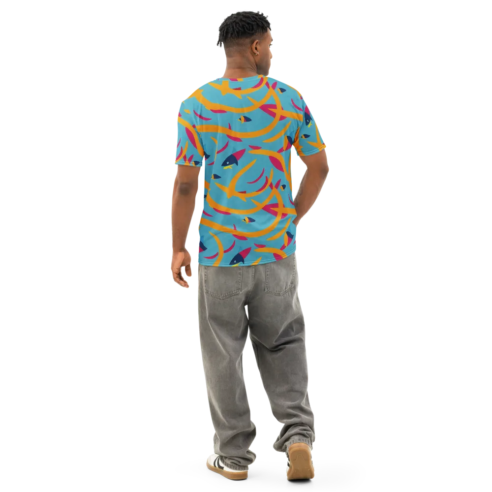 Sunlit Shoal on Men's Cotton Crew Neck T-Shirt — Back