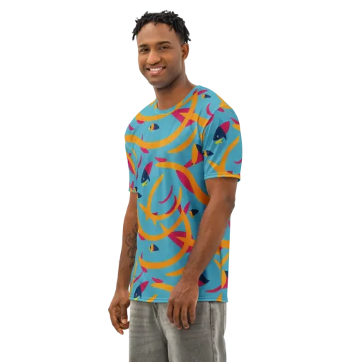 Sunlit Shoal on a Men's Cotton Crew Neck T-Shirt