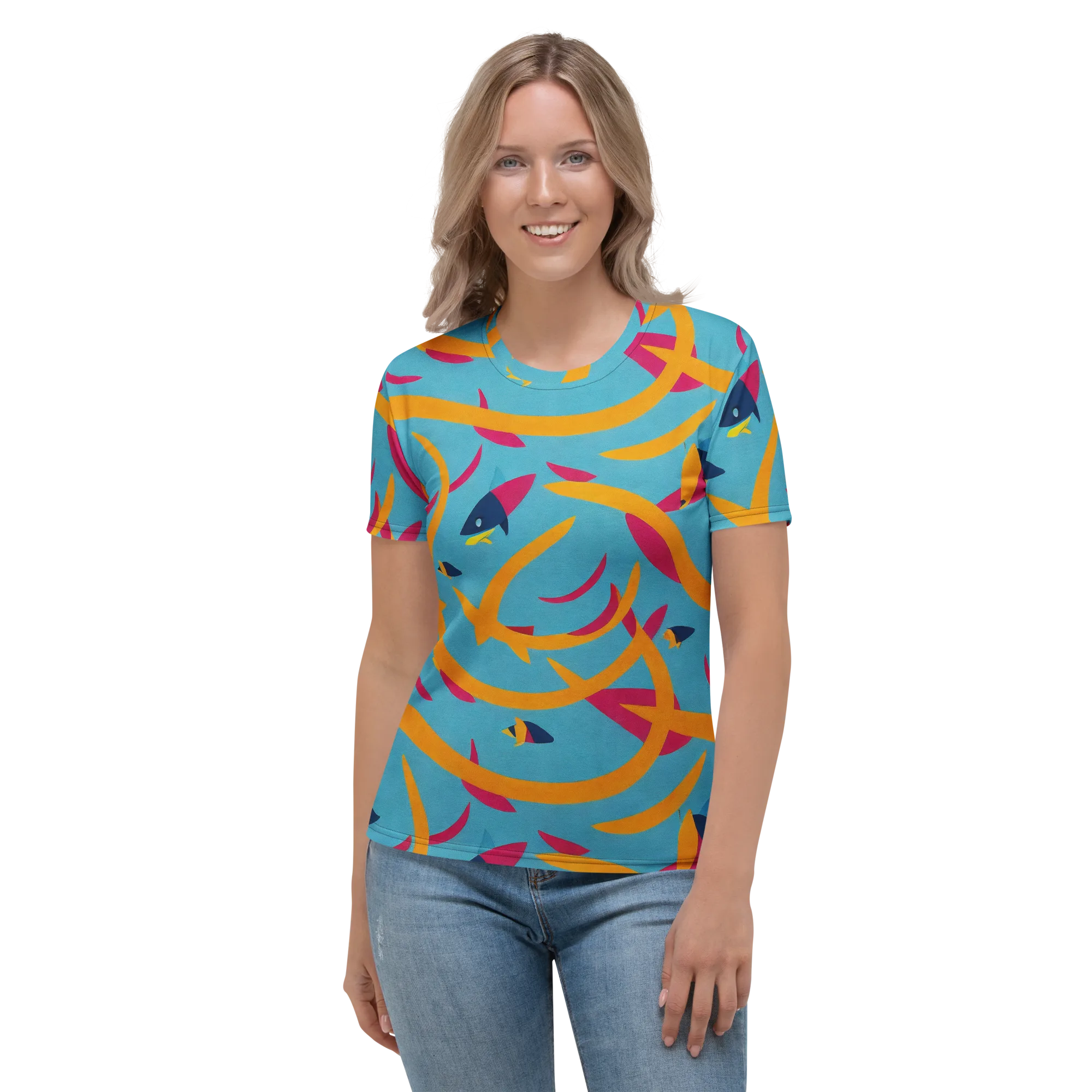 Sunlit Shoal on Women's Crew Neck T-Shirt — Front
