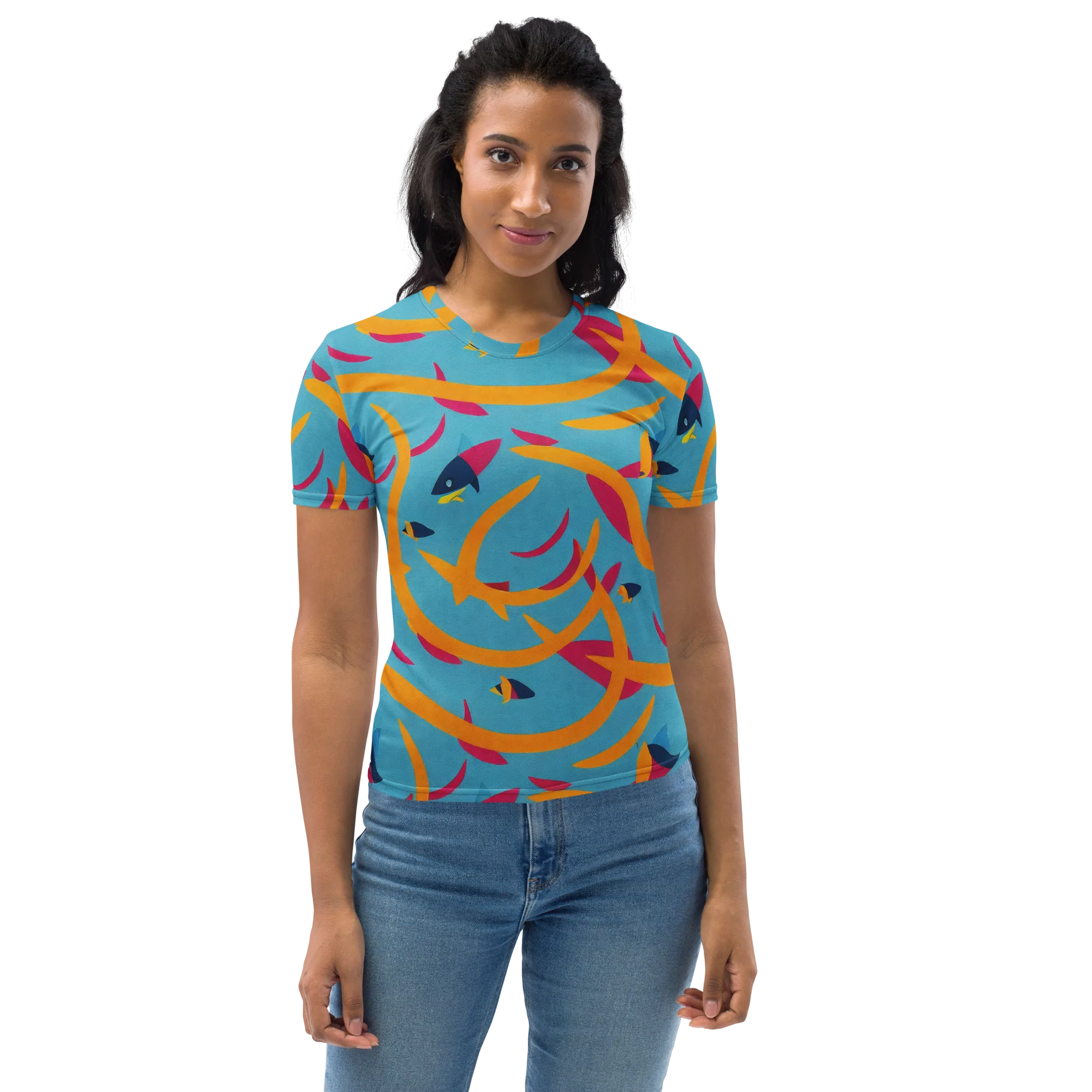 Sunlit Shoal on Women's Crew Neck T-Shirt — Front
