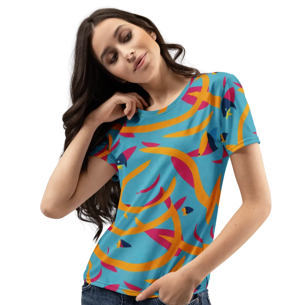 Sunlit Shoal on Women's Crew Neck T-Shirt — Left Front