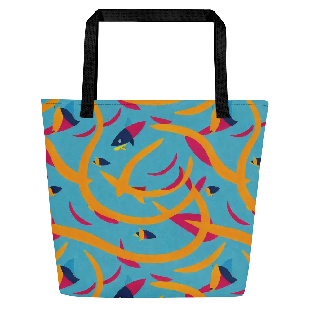 Sunlit Shoal on Large Tote Bag W/ Pocket — Front