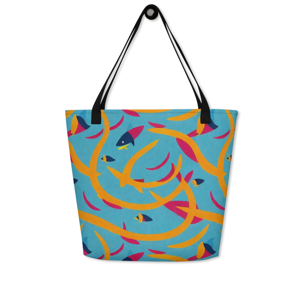 Sunlit Shoal on Large Tote Bag W/ Pocket — Front