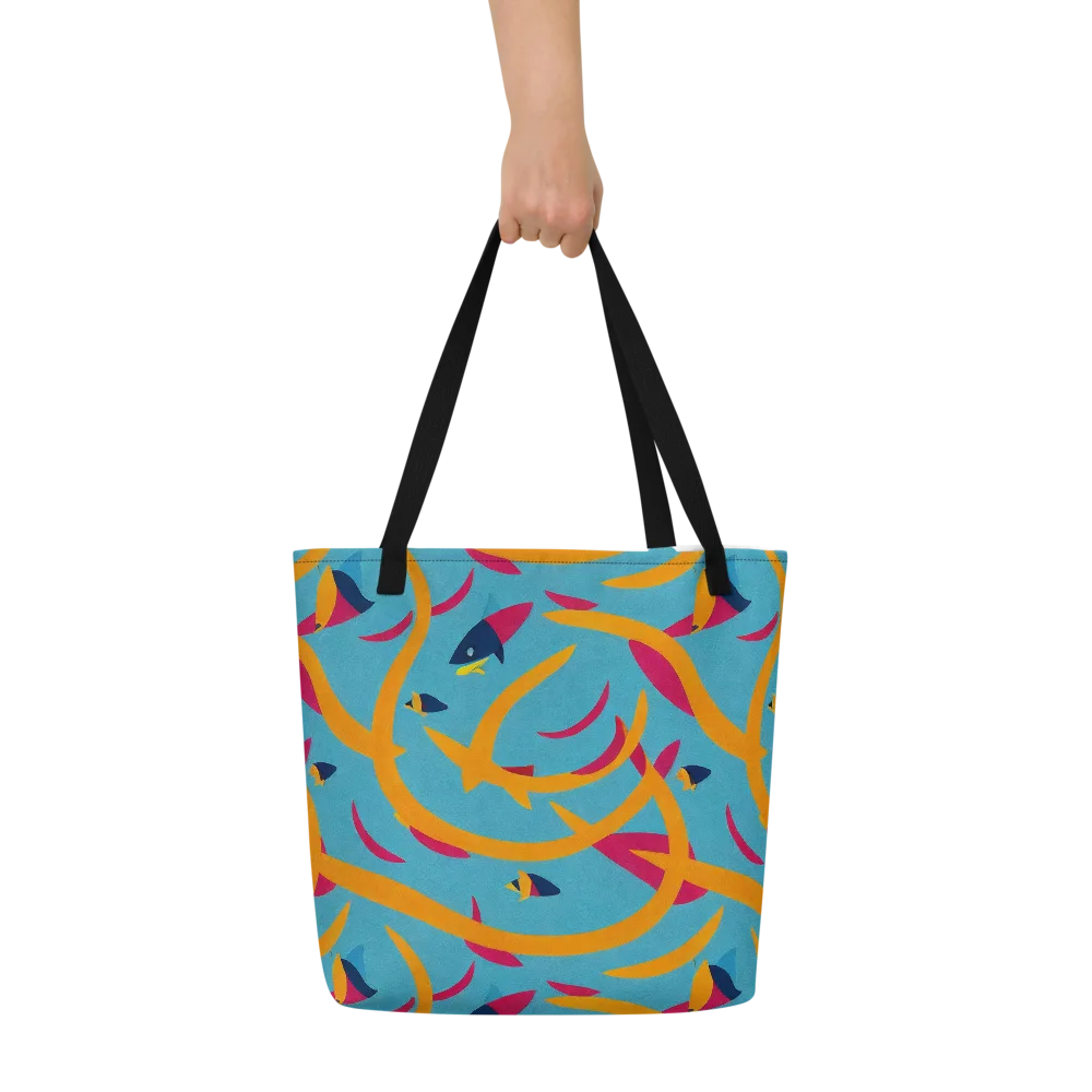 Sunlit Shoal on Large Tote Bag W/ Pocket — Front