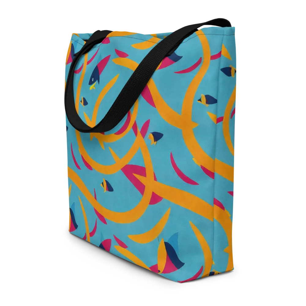 Sunlit Shoal on Large Tote Bag W/ Pocket — Front